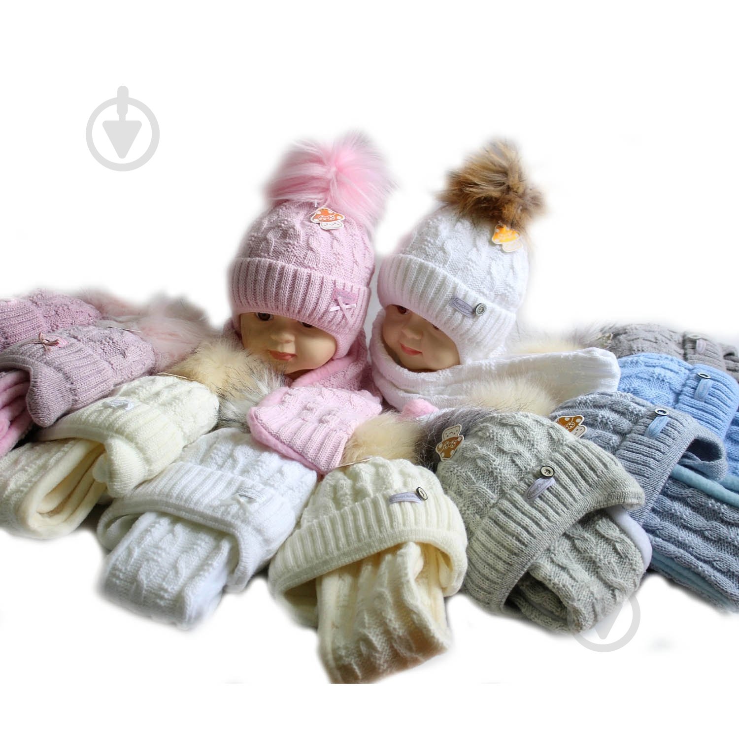 Комплект шапка + шарф Kraft р.36 1837К в ассортименте - фото 1 Комплект шапка + шарф Kraft р.36 1837К в ассортименте - фото 1