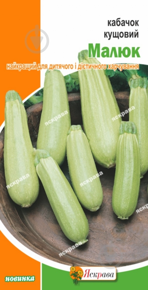 Семена Яскрава кабачок Малыш 3 г (4823069812522) - фото 1 Семена Яскрава кабачок Малыш 3 г (4823069812522) - фото 1