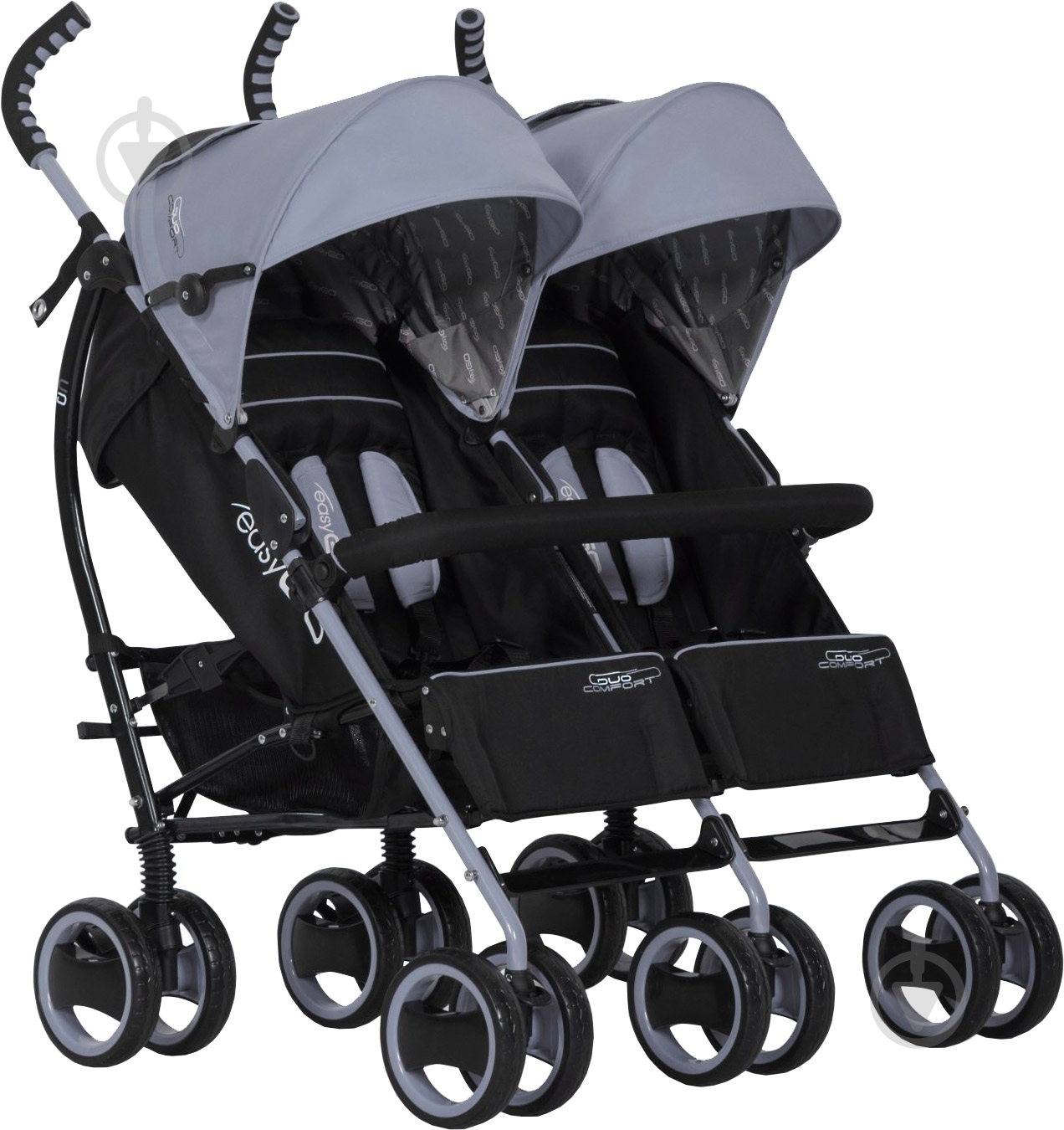 Коляска для двойни EasyGo Comfort Duo grey fox 5201 - фото 1