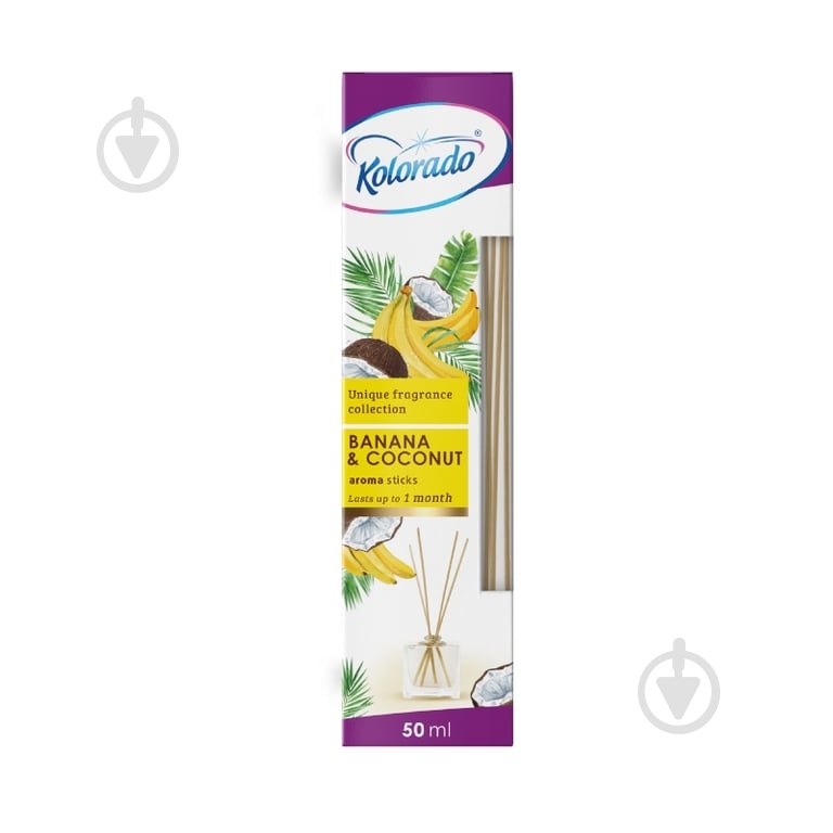 Диффузор Kolorado Aroma Sticks Банан и кокос 50 мл - фото 1