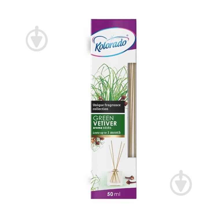 Диффузор Kolorado Aroma Sticks Зеленый ветивер 50 мл - фото 1