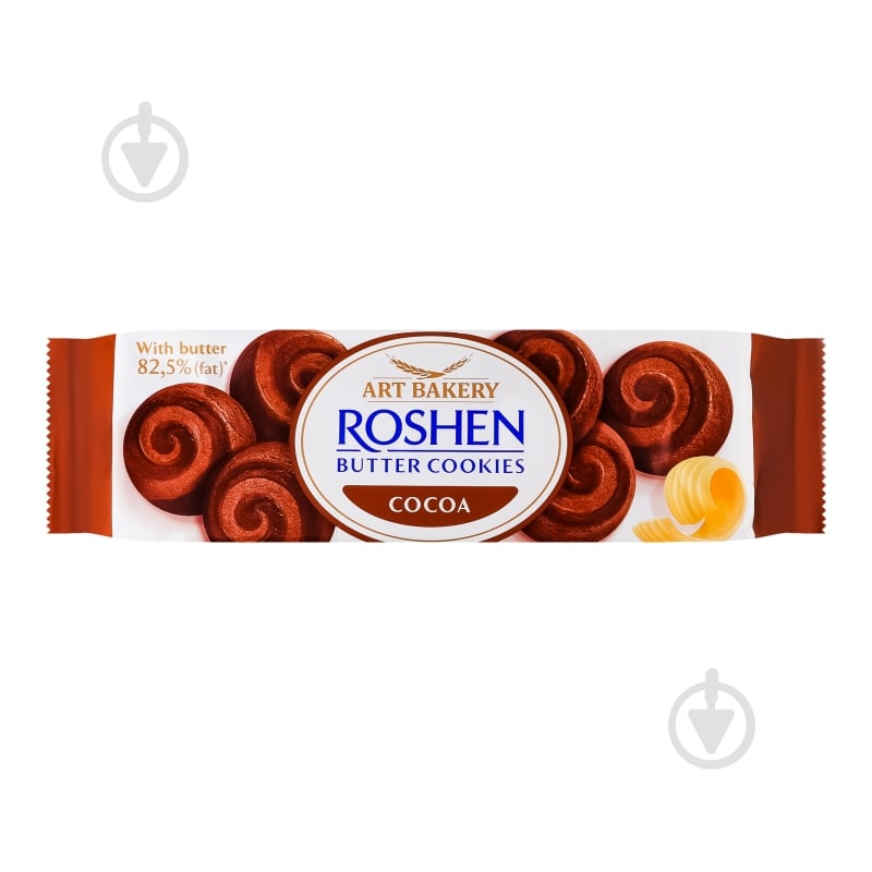 Печиво Roshen Butter cookies з маслом та какао 140 г - фото 1 Печиво Roshen Butter cookies з маслом та какао 140 г - фото 1