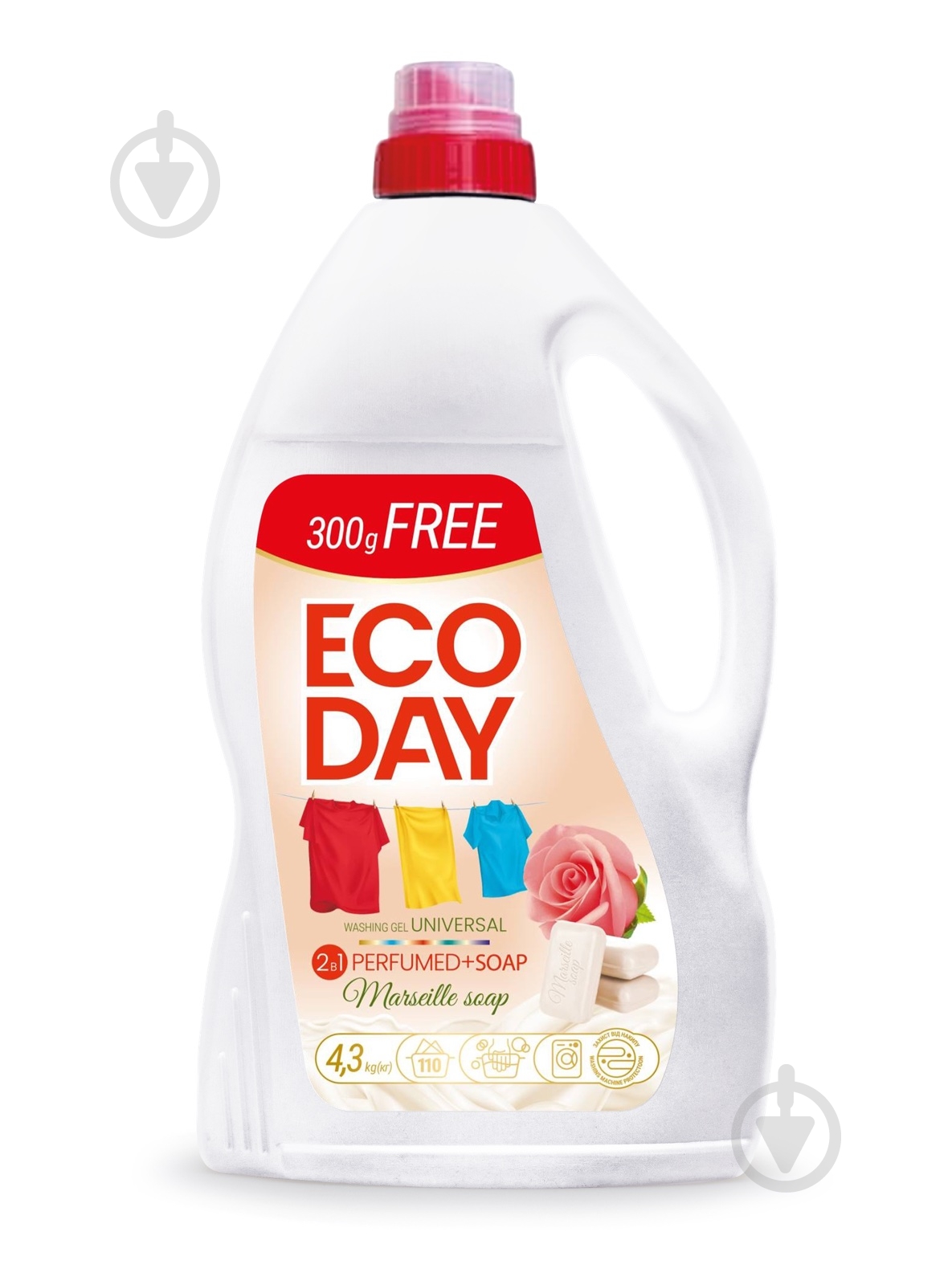Гель для машинной и ручной стирки ONIKS ECO DAY UNIVERSAL Марсельское мыло 4,3 кг - фото 1