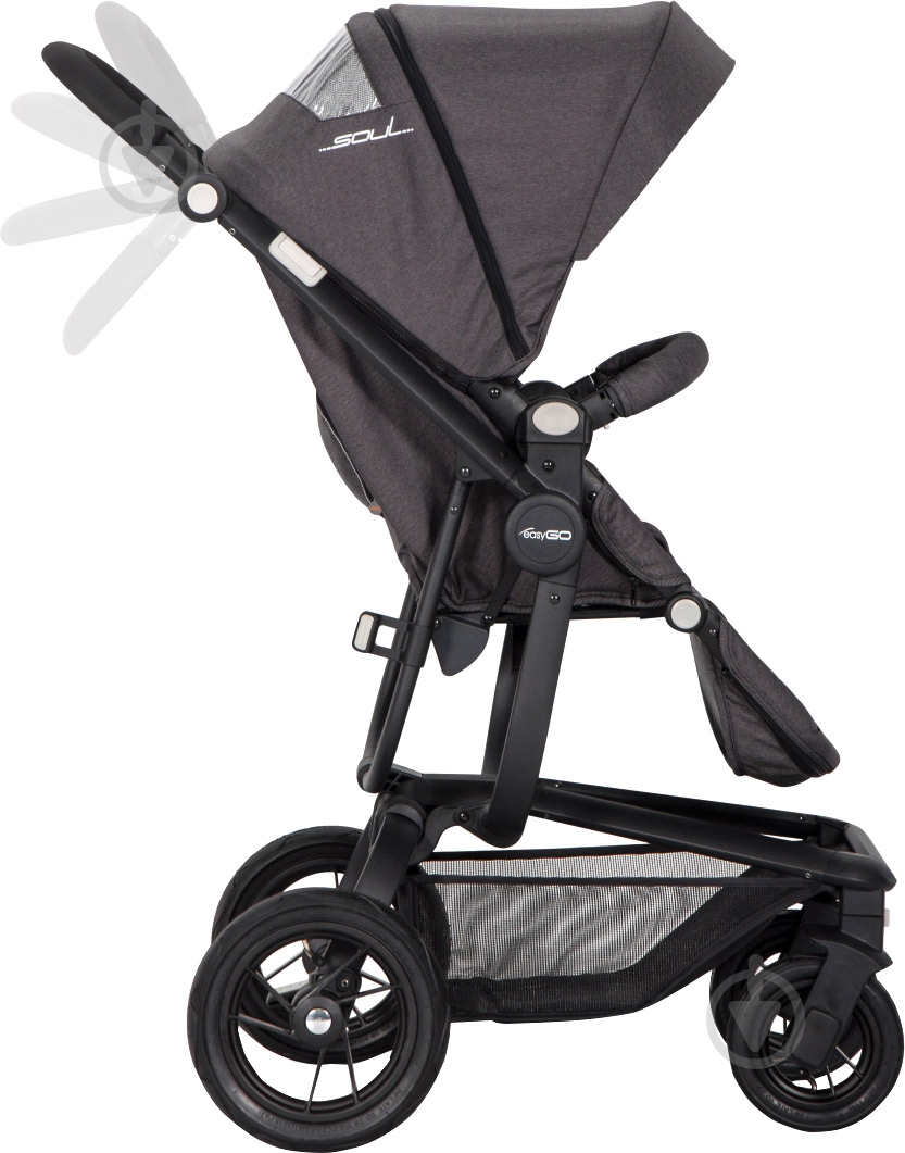 Коляска універсальна EasyGo 2 в 1 Soul anthracite 6240 - фото 6
