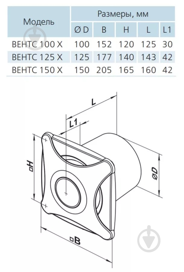 Вентилятор Вентс Х чорний 100 - фото 2 Вентилятор Вентс Х чорний 100 - фото 2