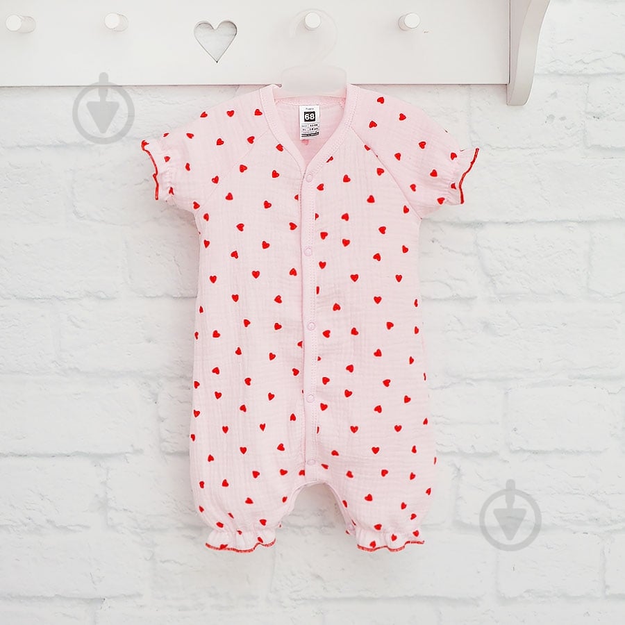 Песочник для девочки Blanka Сердечко р.56-62 розовый 110821 - фото 1