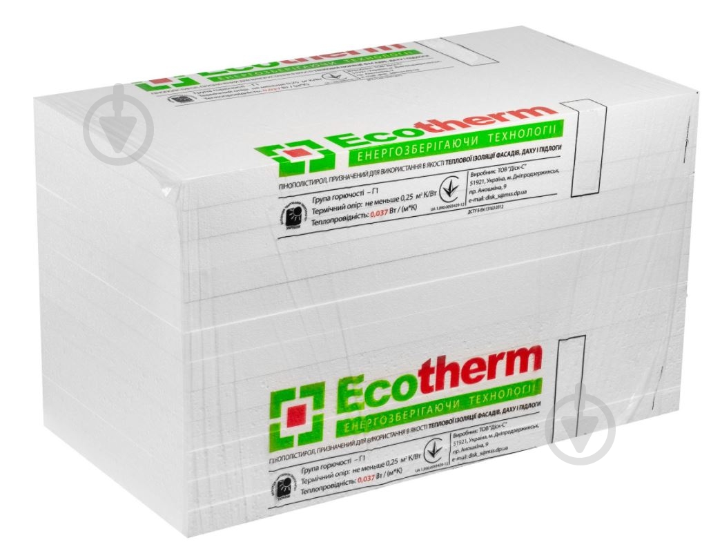 Пенопласт 25 Ecotherm® EPS-30 1м х 1м 80 мм - фото 1