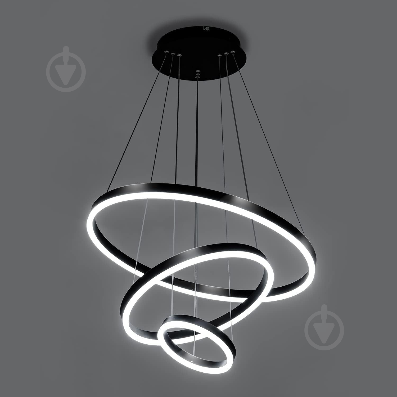 Люстра світлодіодна Berger 3x75 Вт LED-модуль чорний 7014-PL-75 Black - фото 2
