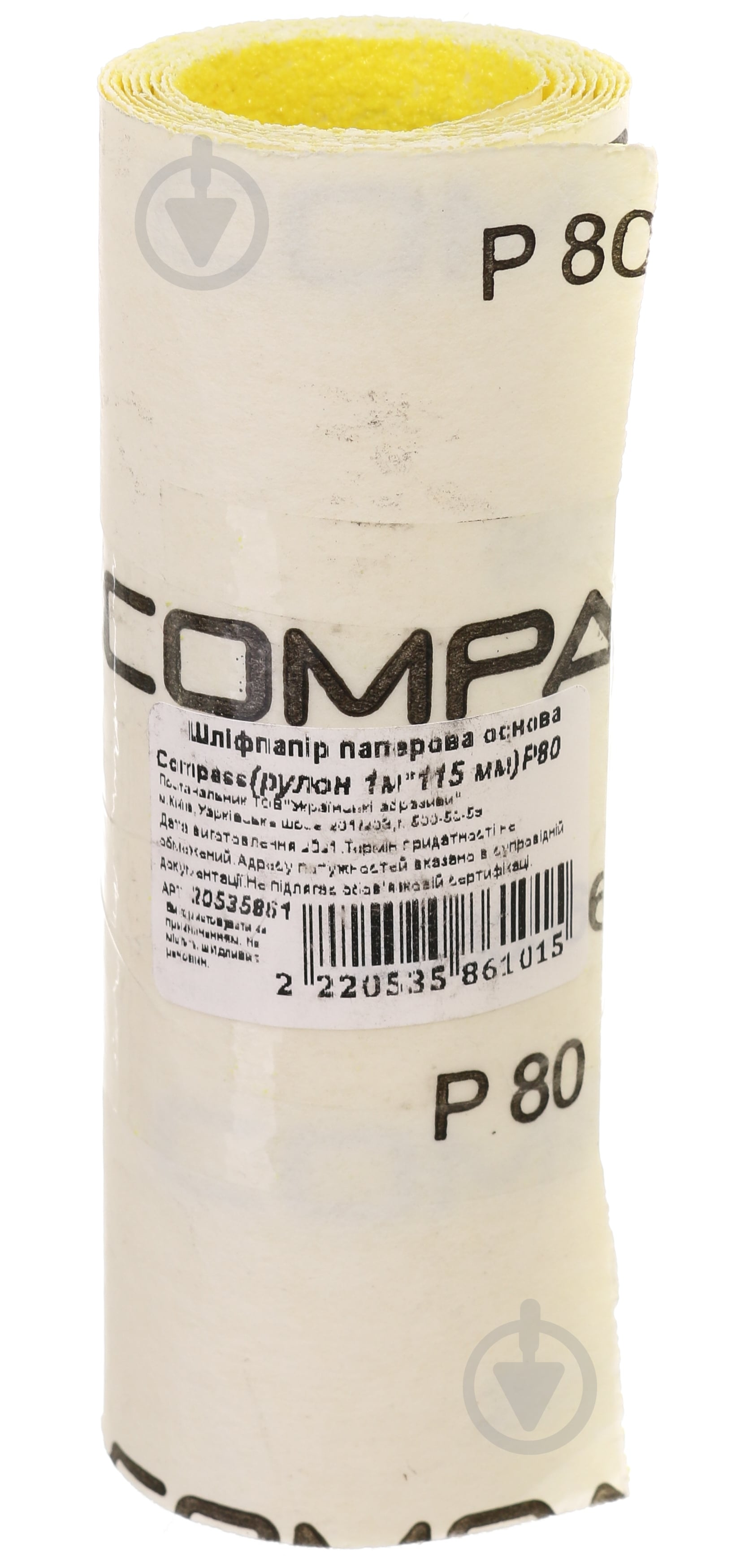 Наждачная бумага Compass рулон 1000х115 мм Р80 - фото 1