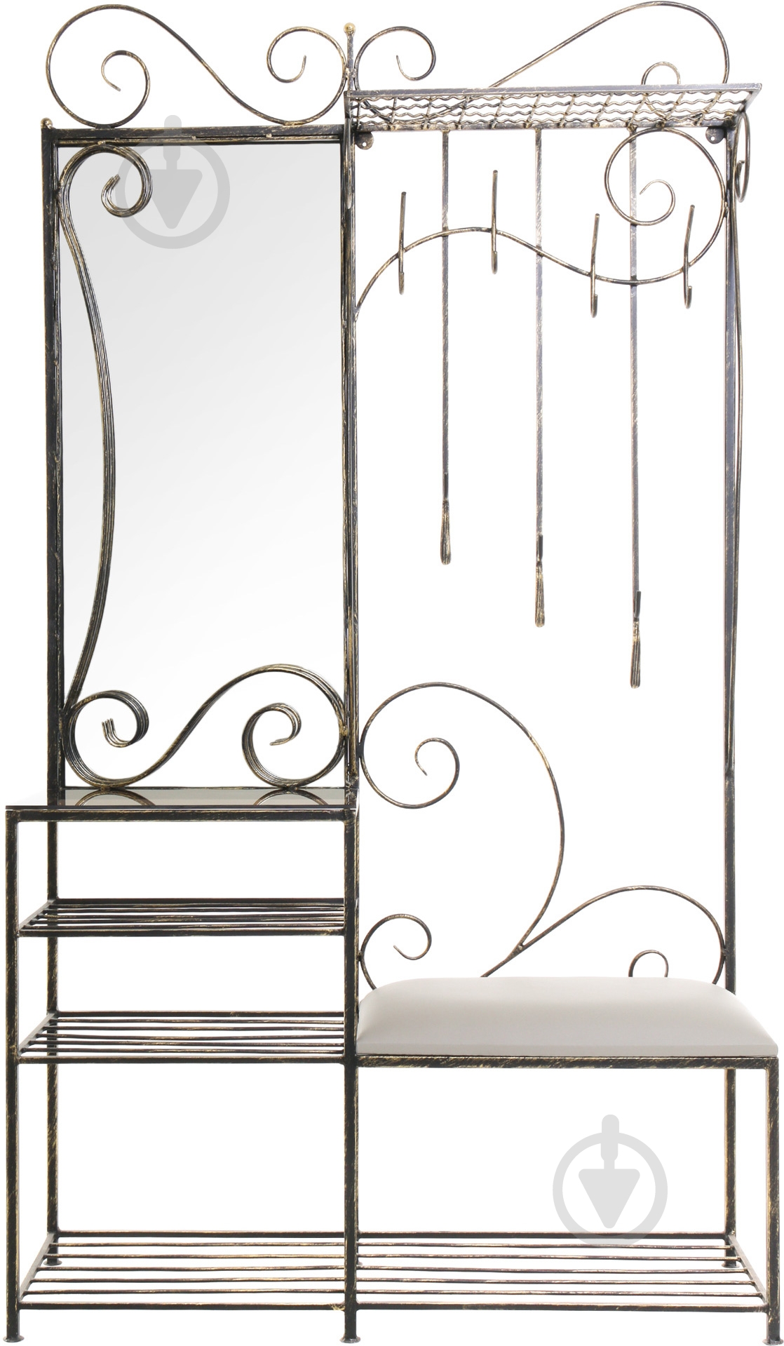 Душевой гарнитур Комфорт с зеркалом черный золотой - фото 2