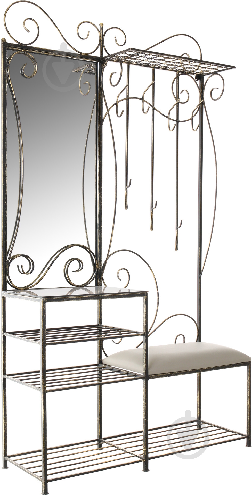 Душевой гарнитур Комфорт с зеркалом черный золотой - фото 1