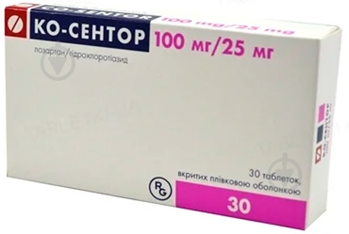 Ко-сентор №30 (10х3) таблетки 100 мг/25 мг - фото 1 Ко-сентор №30 (10х3) таблетки 100 мг/25 мг - фото 1