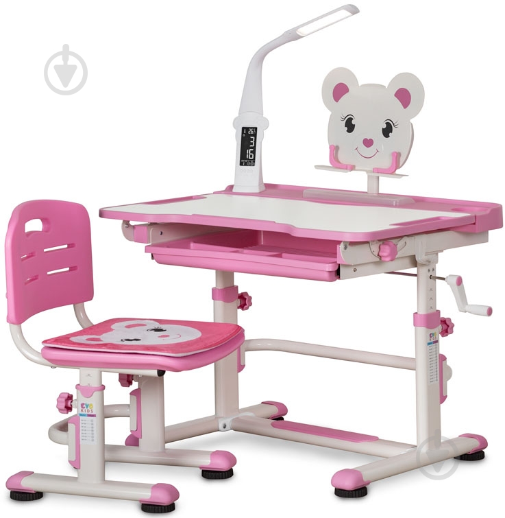 Комплект Evo-kids парта і стілець BD-04 P (XL) Teddy (з лампою) - фото 1 Комплект Evo-kids парта і стілець BD-04 P (XL) Teddy (з лампою) - фото 1