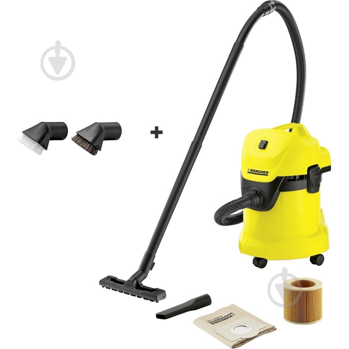 Пылесос Karcher WD 3 + 2 щетки 97013 - фото 2 Пылесос Karcher WD 3 + 2 щетки 97013 - фото 2