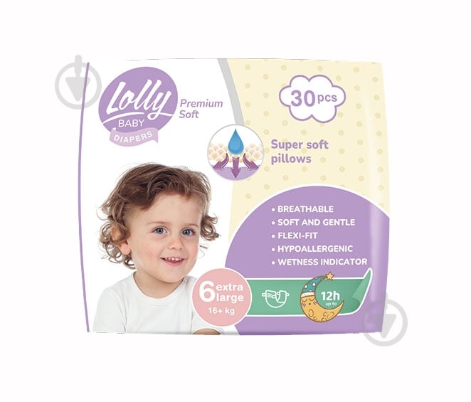 Підгузки LOLLY Premium Soft 6 16+ кг 30 шт. - фото 1 Підгузки LOLLY Premium Soft 6 16+ кг 30 шт. - фото 1
