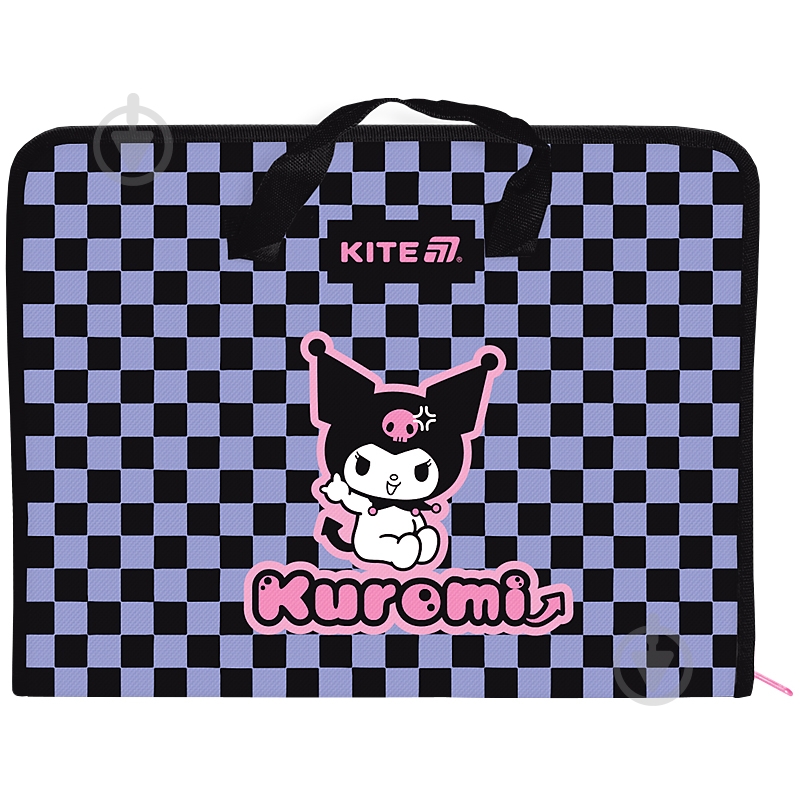 Папка-портфель на молнии 1 отделение A4 Kuromi HK25-202-2 KITE - фото 1