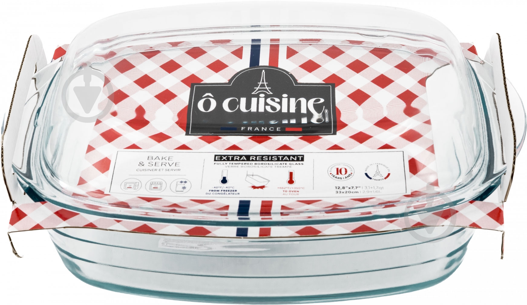 Кастрюля стеклянная O Cuisine прямоугольная 2.9 л +1.6 л (465AC00/2043) - фото 1 Кастрюля стеклянная O Cuisine прямоугольная 2.9 л +1.6 л (465AC00/2043) - фото 1