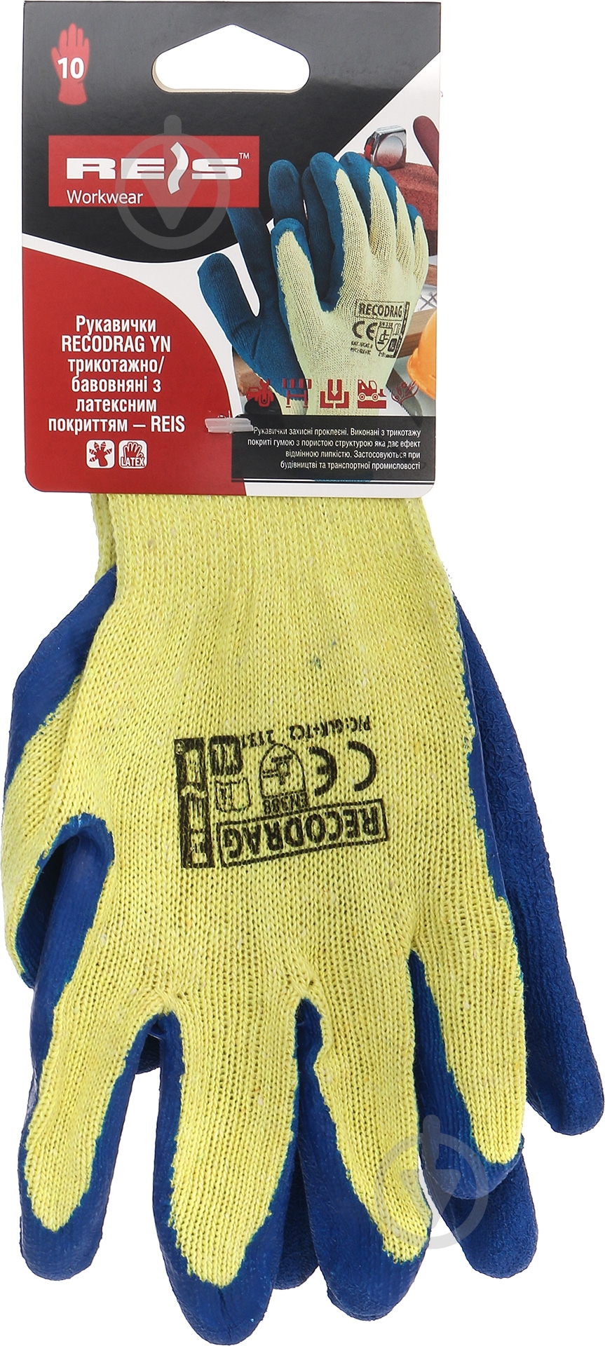 Перчатки Reis с покрытием латекс XL (10) RECODRAG YN 10 - фото 2