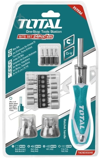 Отвертка со сменными насадками TOTAL® TACSD30246 - фото 1