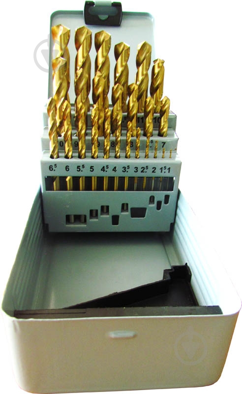 Набор сверл по металлу Vulkan HSS-TiN 1-13 мм 25 шт. 61020251 - фото 1