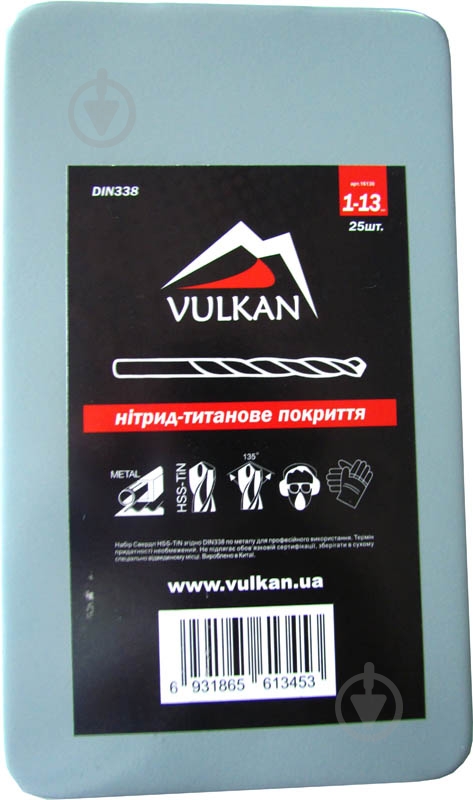 Набор сверл по металлу Vulkan HSS-TiN 1-13 мм 25 шт. 61020251 - фото 3
