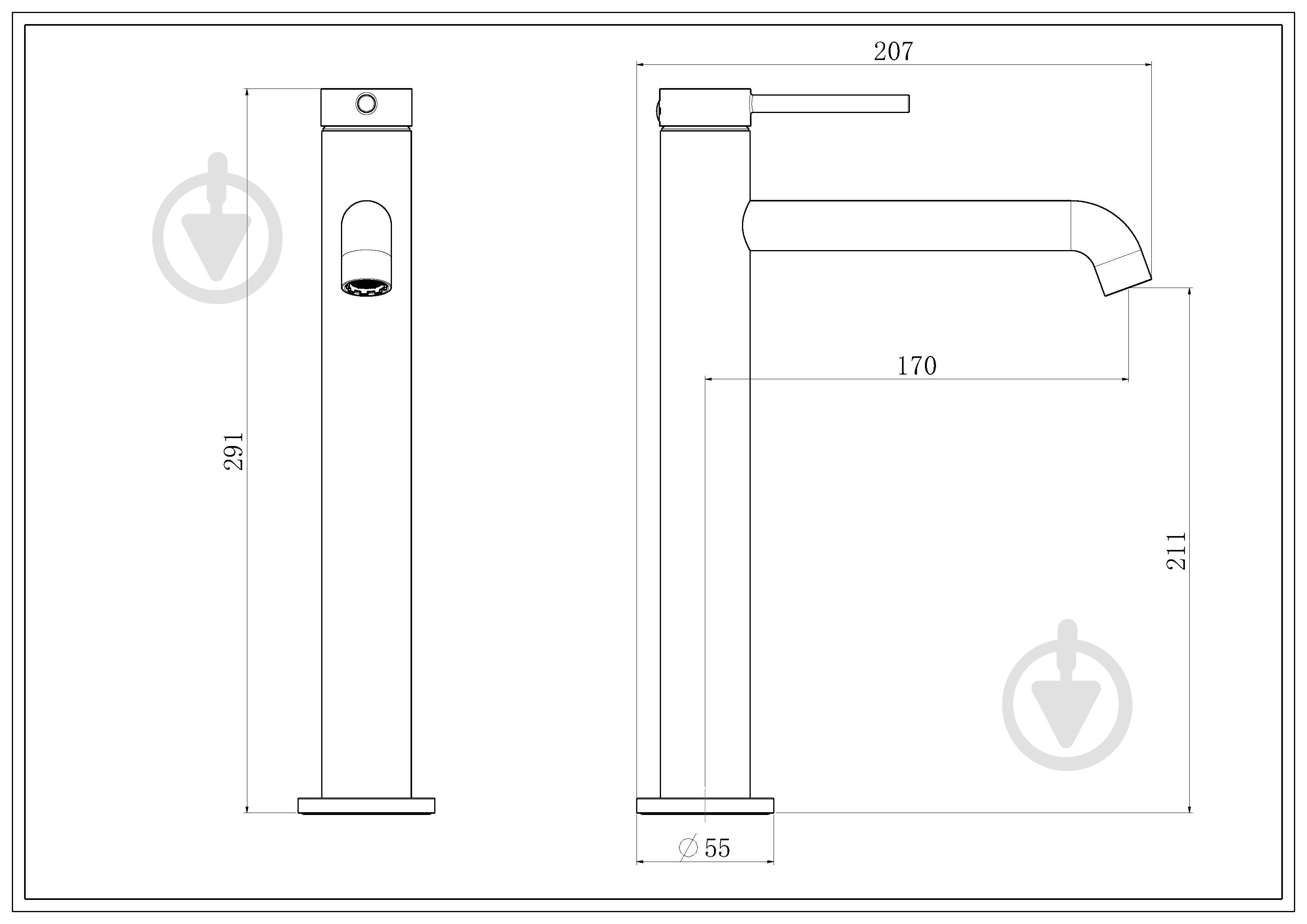 Смеситель для умывальника Aqua Rodos MADRID 06 Black Matte высокий АР000110513 - фото 2
