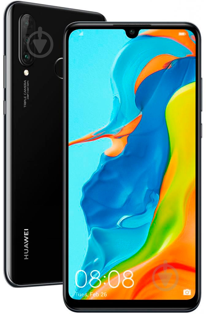 Смартфон Huawei P30 lite 4/64GB midnight black (51094VBT) - фото 2