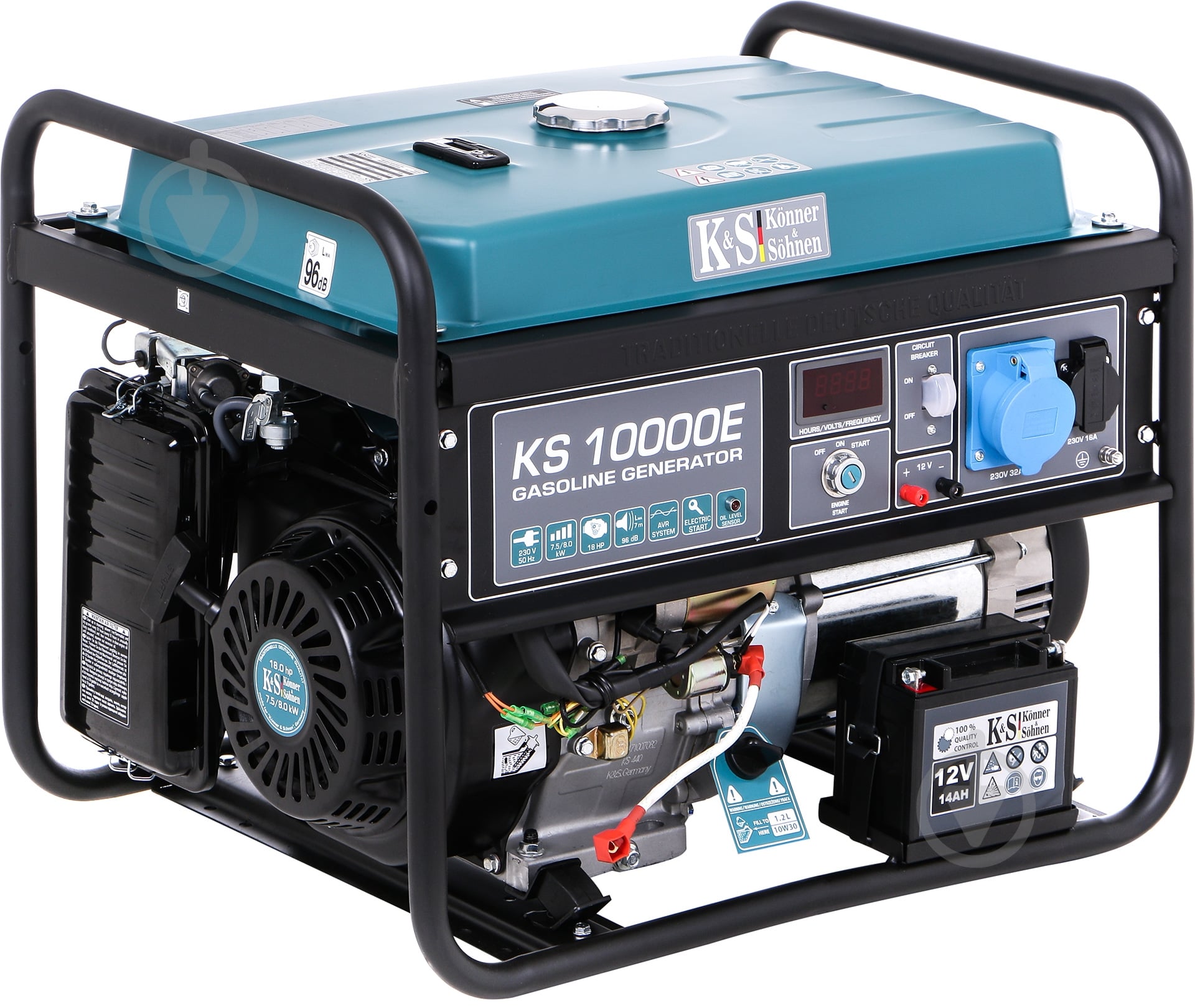 Генератор бензиновый Konner&Sohnen 7,5 кВт / 8 кВт 230 В KS 10000E - фото 2