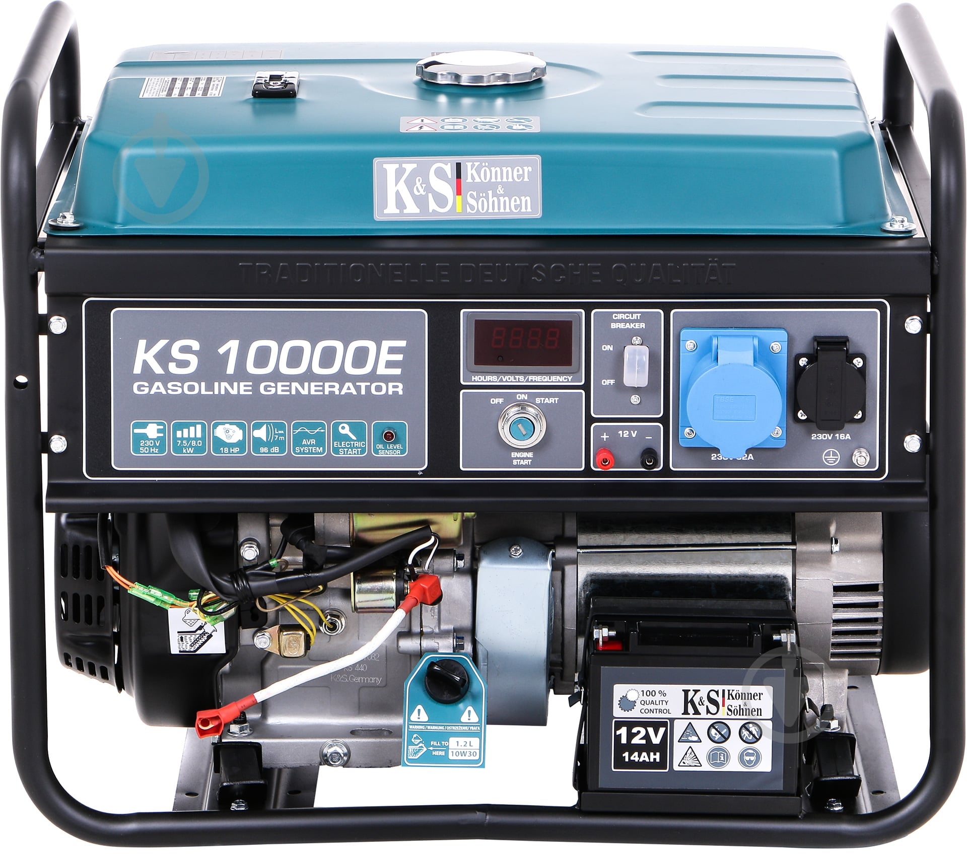 Генератор бензиновый Konner&Sohnen 7,5 кВт / 8 кВт 230 В KS 10000E - фото 1