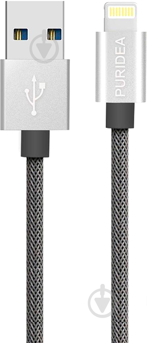 Кабель PURIDEA Lightning – USB 1 м серый (L01-Silver) L01 - фото 1