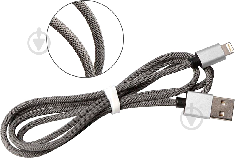 Кабель PURIDEA Lightning – USB 1 м серый (L01-Silver) L01 - фото 2