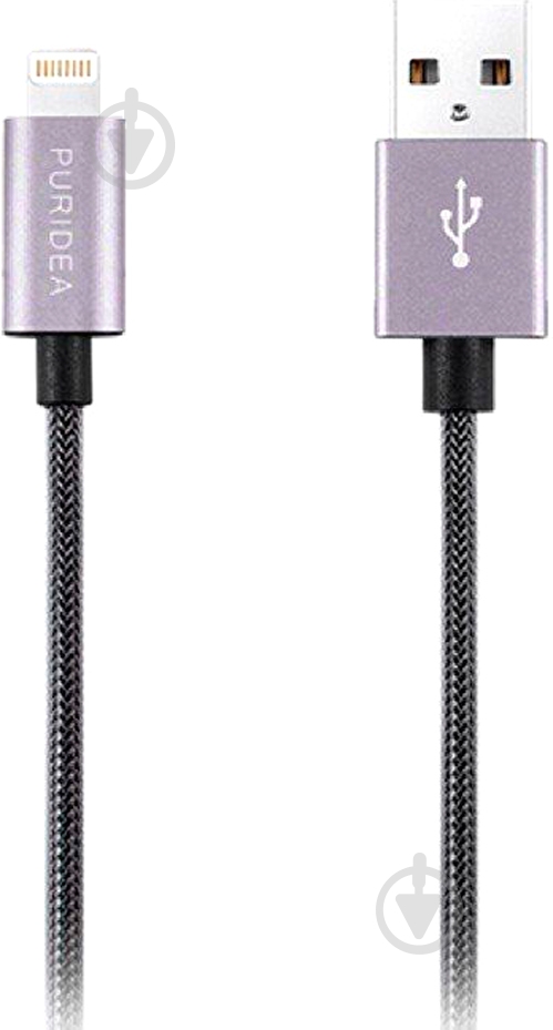 Кабель PURIDEA Lightning – USB 1 м серый (L01-Grey) L01 - фото 1 Кабель PURIDEA Lightning – USB 1 м серый (L01-Grey) L01 - фото 1
