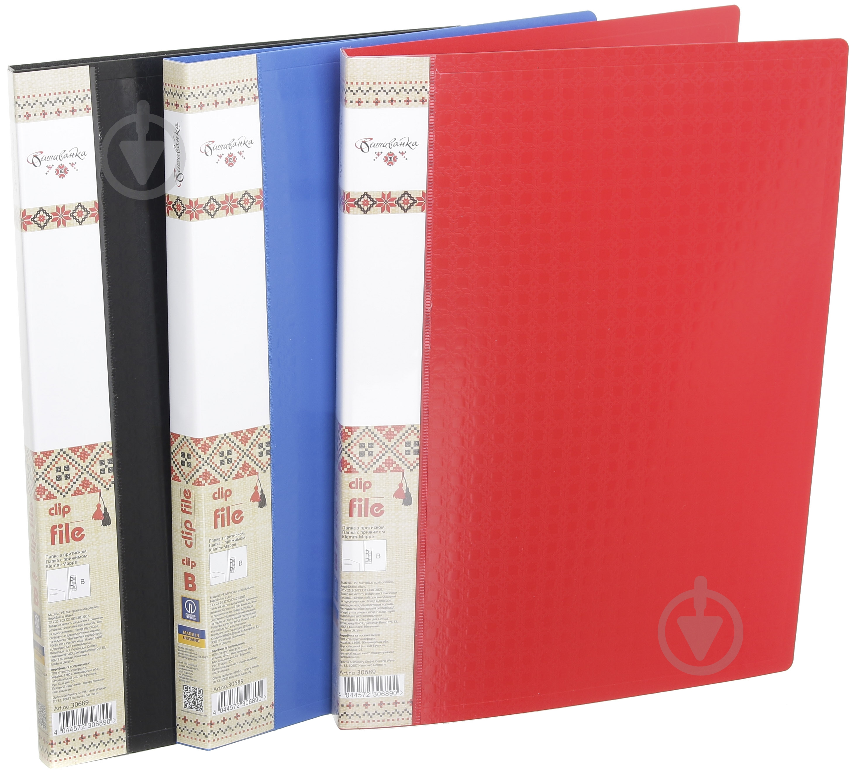 Папка O30689 CLIP B с двумя карманами цвет в ассортименте Optima - фото 1