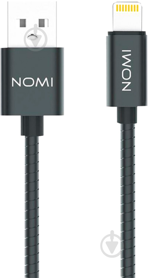Кабель Nomi Lightning – USB 1 м сірий (344282) DCWQ 10i - фото 1