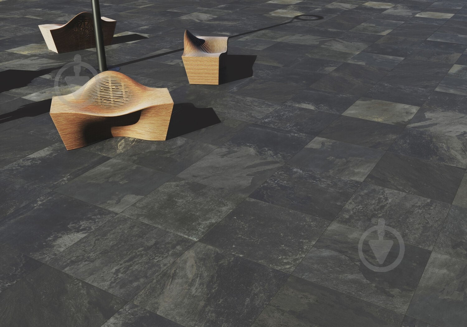 Плитка Stargres Peacock Black (KW) Gres szkl. Rett 60x60x3 см - фото 11
