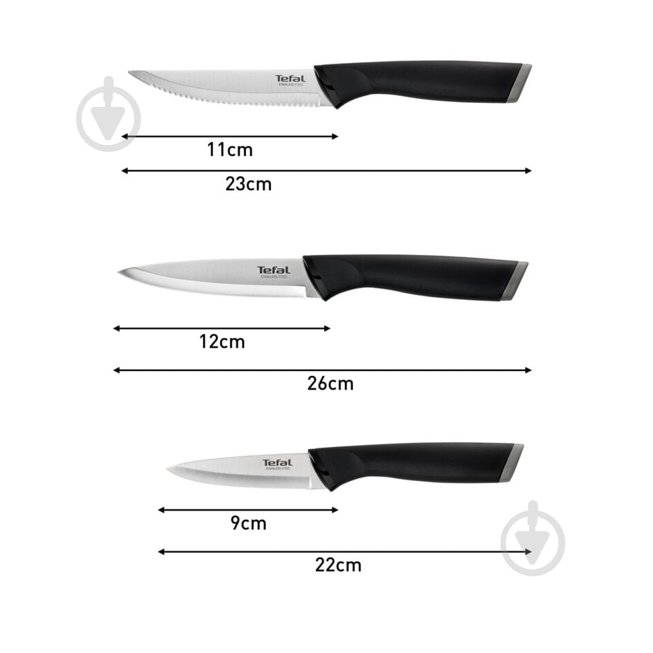 Набор ножей Tefal Essential 3 предмета K2219455 - фото 12