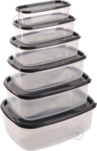 Контейнер харчовий Violet House 0496 Antrasit набір 6 шт. - фото 2 Контейнер харчовий Violet House 0496 Antrasit набір 6 шт. - фото 2