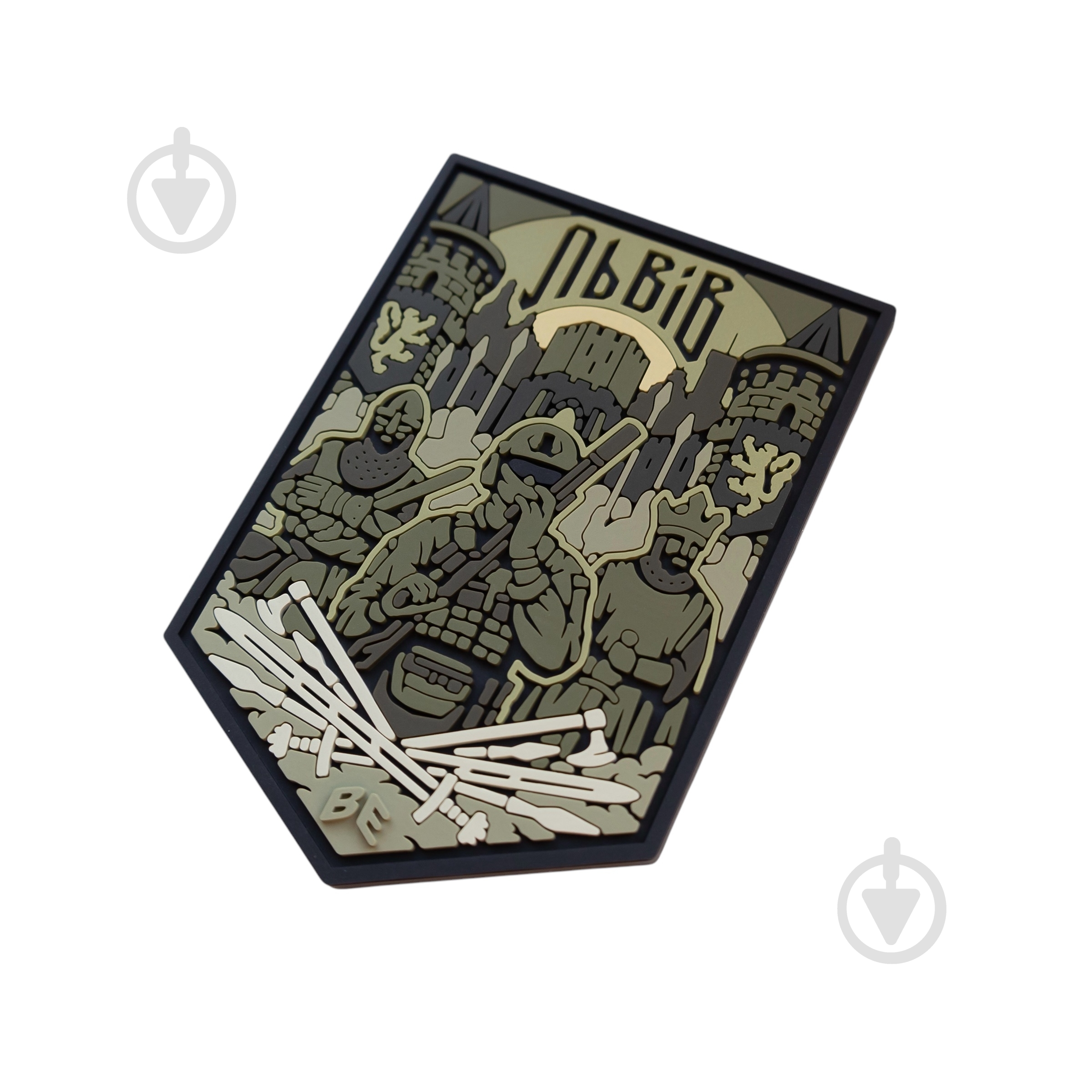 Шеврон-патч Brand Element "Львов" олива 7.5х6 см - фото 2