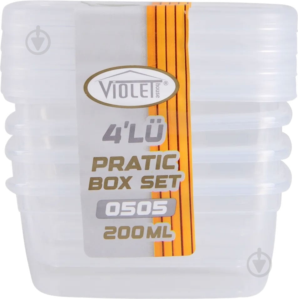 Контейнер харчовий Violet House 0505 pratic набір 4 шт. - фото 1 Контейнер харчовий Violet House 0505 pratic набір 4 шт. - фото 1