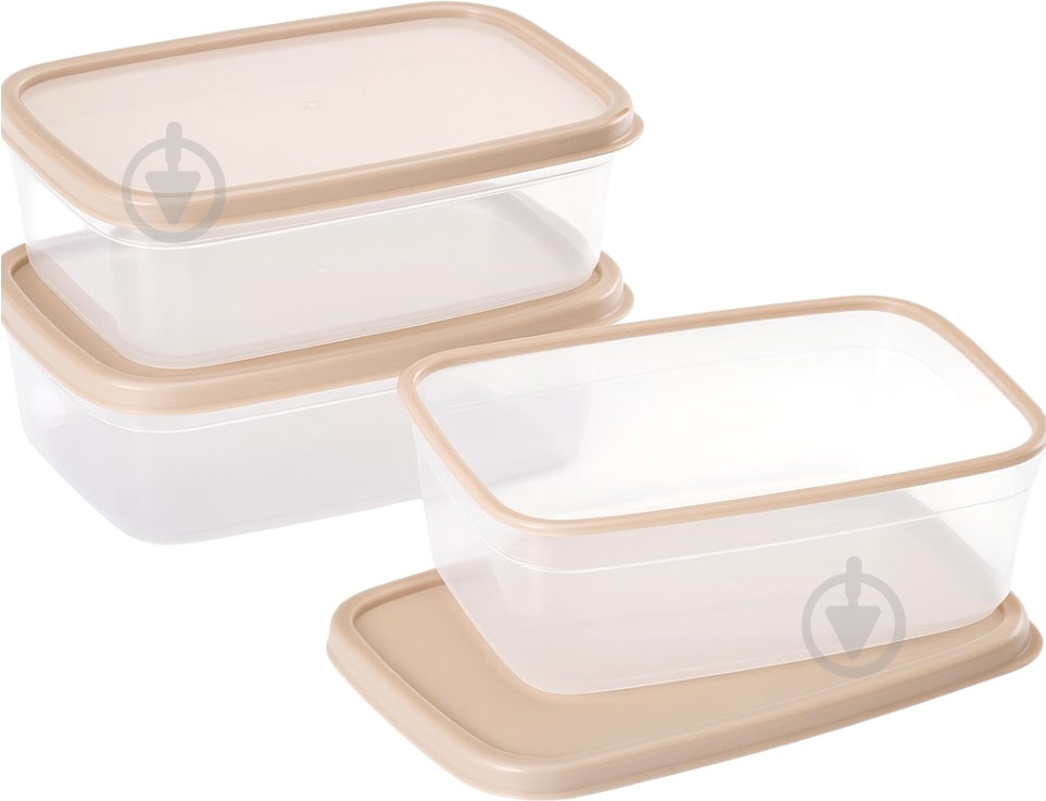 Контейнер харчовий Violet House 0494 Capuccino набір 3 шт. - фото 1 Контейнер харчовий Violet House 0494 Capuccino набір 3 шт. - фото 1