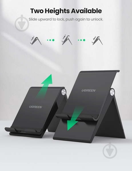 Подставка для телефона UGREEN LP247 Multi-Angle Phone Stand Height Adjustable (UGR-80903) черный - фото 2 Подставка для телефона UGREEN LP247 Multi-Angle Phone Stand Height Adjustable (UGR-80903) черный - фото 2
