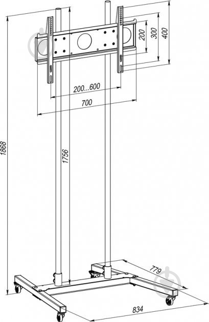 Стійка мобільна KSL PS1 32-65" - фото 2