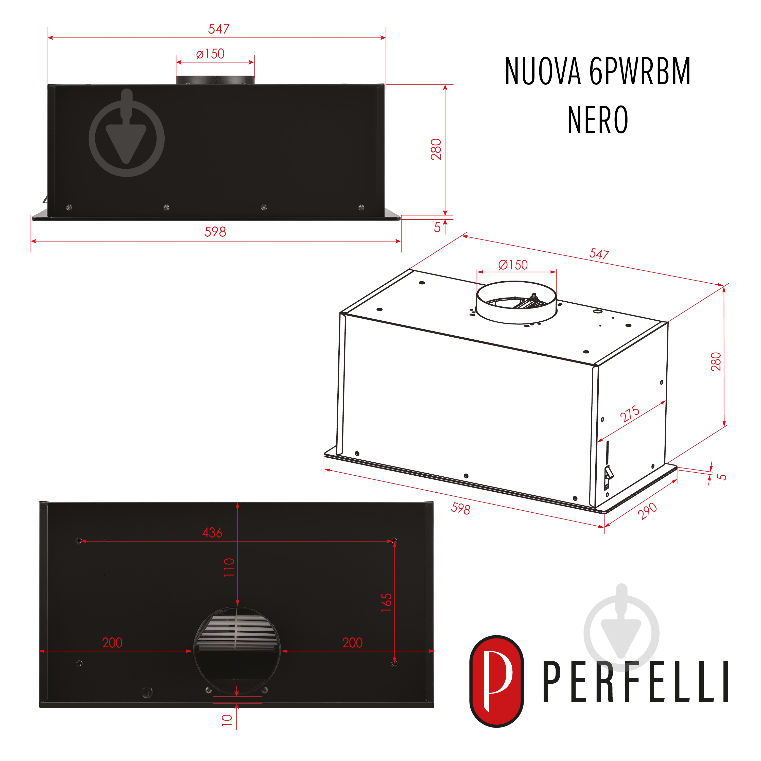 Вытяжка Perfelli NUOVA 6PWRBM NERO - фото 20 Вытяжка Perfelli NUOVA 6PWRBM NERO - фото 20