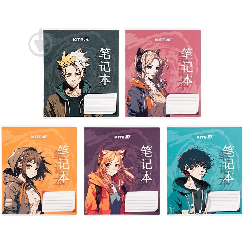 Набор тетрадей 18 лист. клетка Kite Anime 5 шт. KITE - фото 1