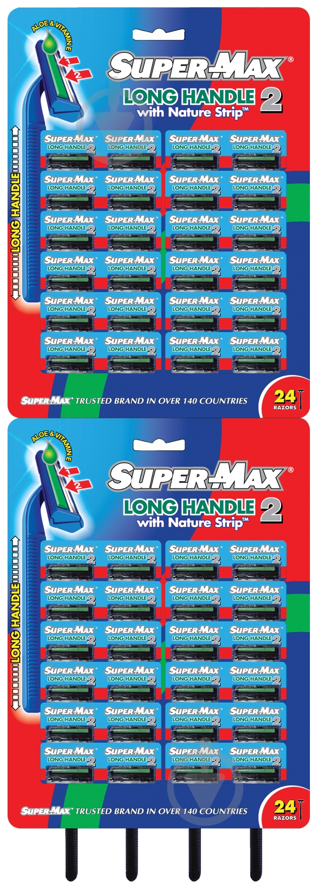 Станок для бритья Super-Max Twin Disposable Long Handle 1 шт. - фото 1 Станок для бритья Super-Max Twin Disposable Long Handle 1 шт. - фото 1