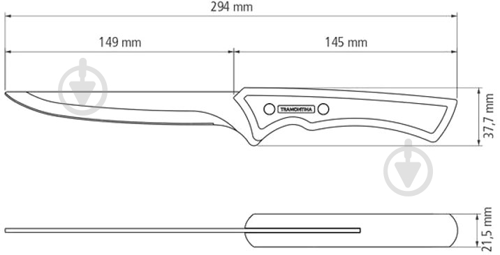 Ніж обробний Tramontina Churrasco Black 152 мм 22840/106 - фото 2 Ніж обробний Tramontina Churrasco Black 152 мм 22840/106 - фото 2