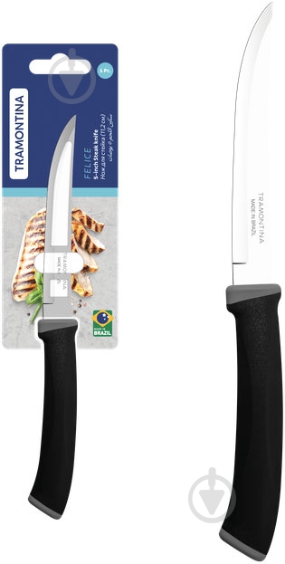 Нож для стейка Tramontina Felice black гладкий 11,2см 23493/105 - фото 2