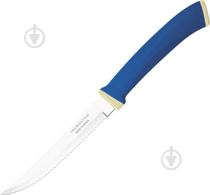 Нож для стейка Tramontina Felice blue зубчатый 11,2см 23492/115 - фото 1 Нож для стейка Tramontina Felice blue зубчатый 11,2см 23492/115 - фото 1