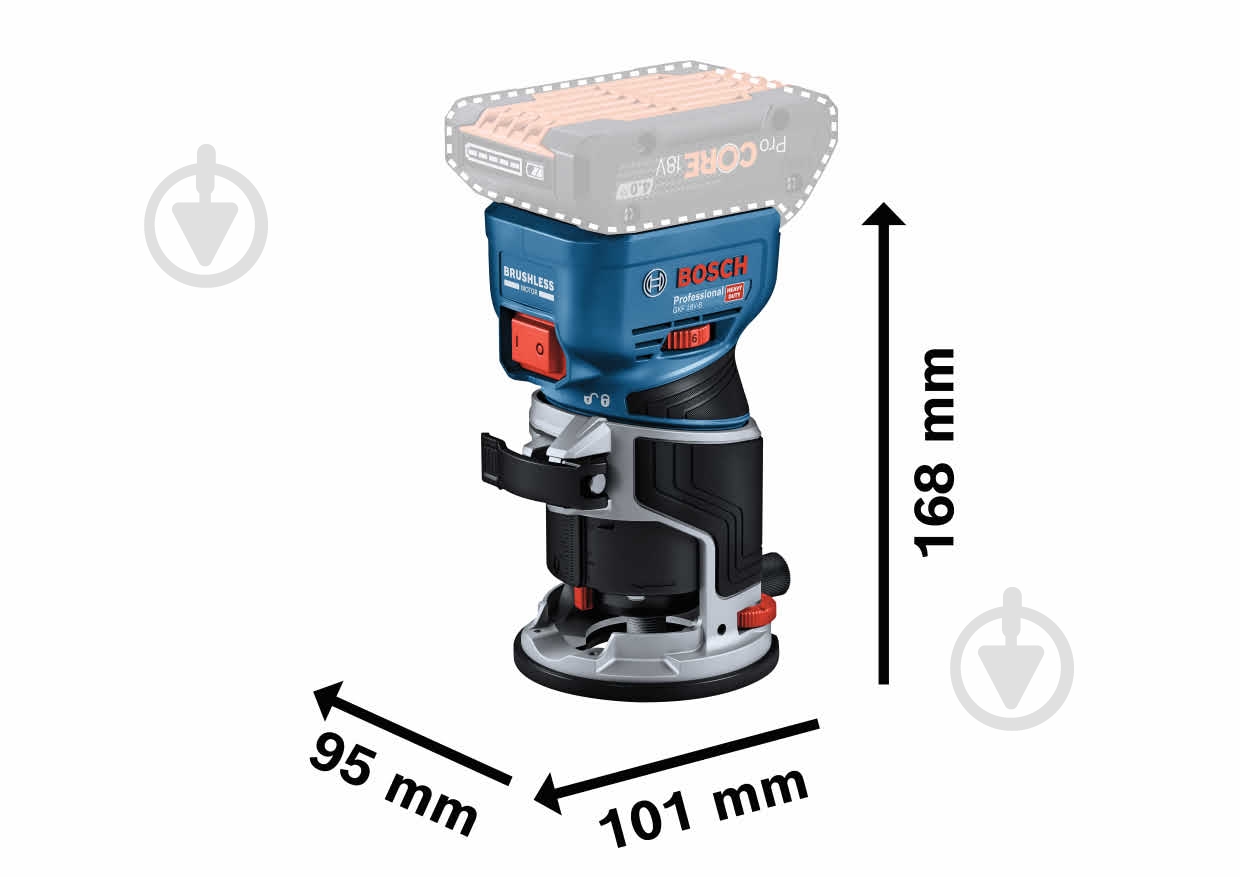 Фрезер Bosch Professional GKF 18V-8 06016C2001 - фото 3
