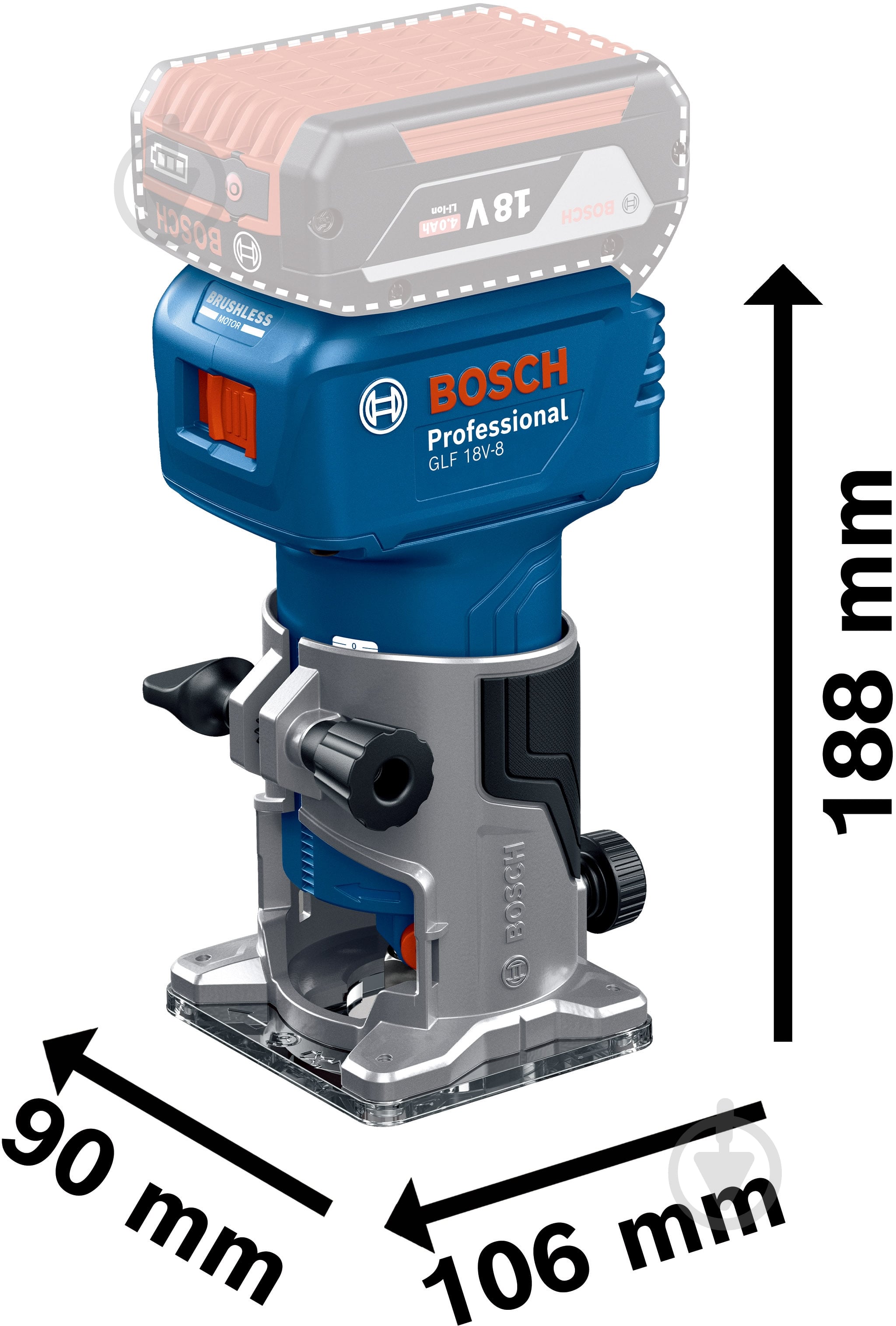 Фрезер Bosch Professional GLF 18V-8 06016C6000 - фото 3